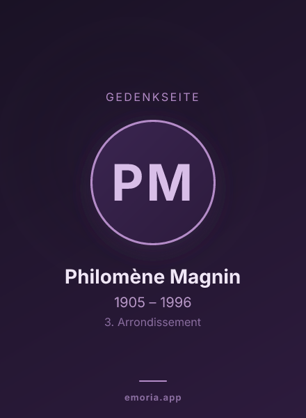 Gedenkportrait von Philomène Magnin