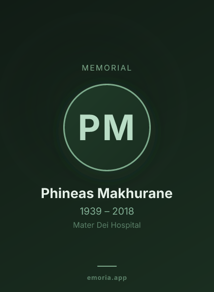 Memorial portrait of Phineas Makhurane
