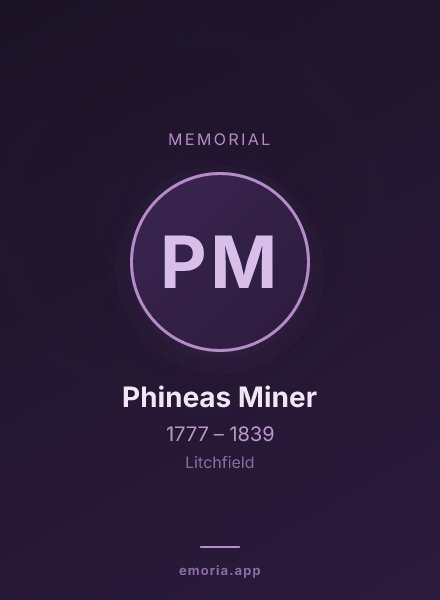 Memorial portrait of Phineas Miner