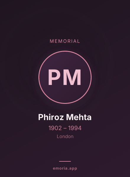 Memorial portrait of Phiroz Mehta