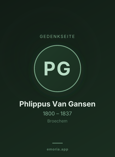 Gedenkportrait von Phlippus Van Gansen