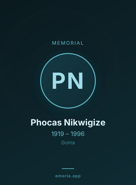 Memorial portrait of Phocas Nikwigize