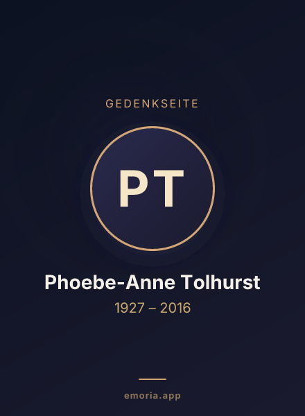 Gedenkportrait von Phoebe-Anne Tolhurst