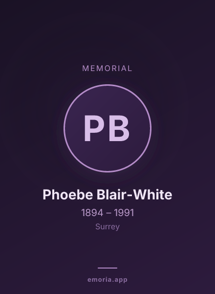 Memorial portrait of Phoebe Blair-White