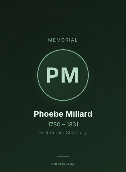 Memorial portrait of Phoebe Millard