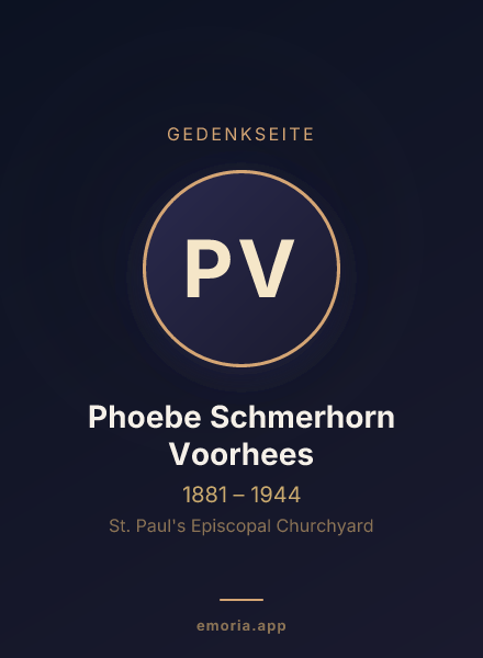Gedenkportrait von Phoebe Schmerhorn Voorhees
