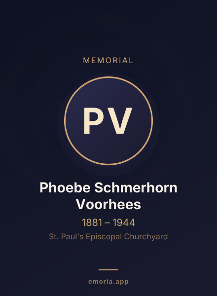 Memorial portrait of Phoebe Schmerhorn Voorhees