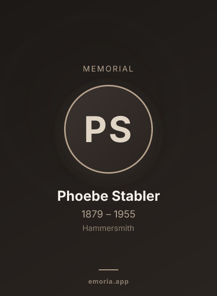 Memorial portrait of Phoebe Stabler