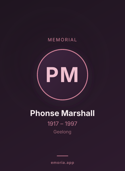 Memorial portrait of Phonse Marshall