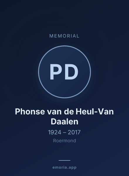 Memorial portrait of Phonse van de Heul-Van Daalen