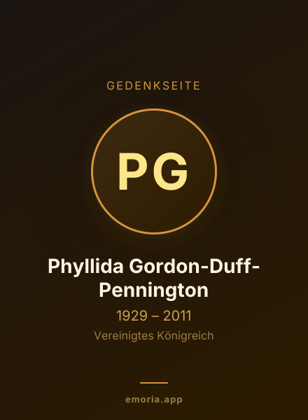Gedenkportrait von Phyllida Gordon-Duff-Pennington