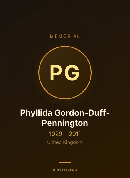 Memorial portrait of Phyllida Gordon-Duff-Pennington