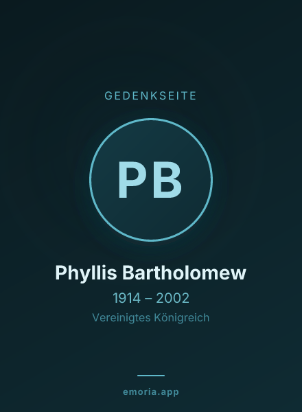 Gedenkportrait von Phyllis Bartholomew