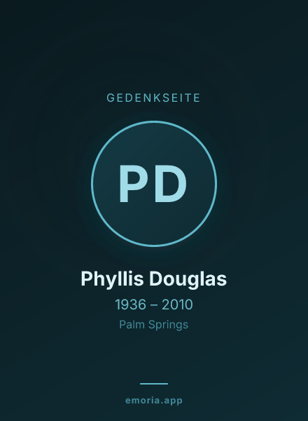 Gedenkportrait von Phyllis Douglas