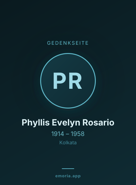 Gedenkportrait von Phyllis Evelyn Rosario