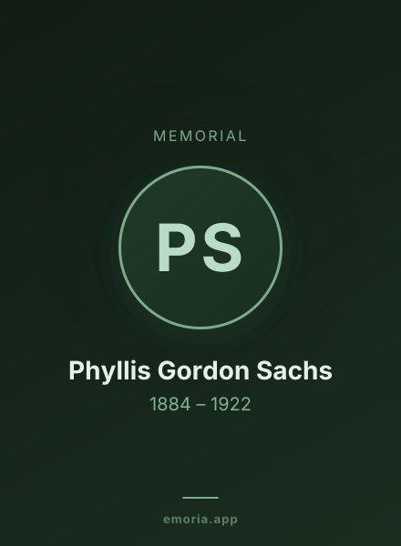 Memorial portrait of Phyllis Gordon Sachs