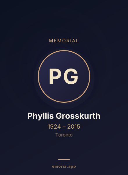 Memorial portrait of Phyllis Grosskurth