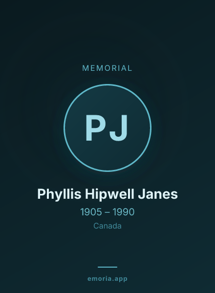 Memorial portrait of Phyllis Hipwell Janes