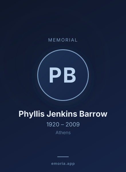 Memorial portrait of Phyllis Jenkins Barrow