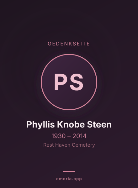 Gedenkportrait von Phyllis Knobe Steen
