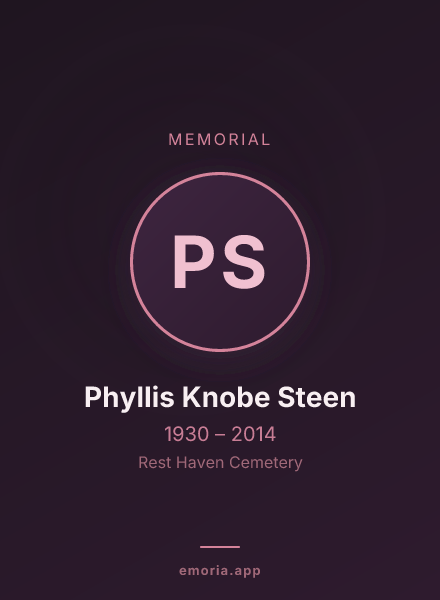Memorial portrait of Phyllis Knobe Steen