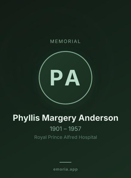 Memorial portrait of Phyllis Margery Anderson