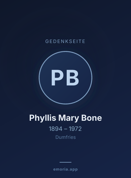 Gedenkportrait von Phyllis Mary Bone