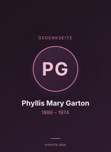 Gedenkportrait von Phyllis Mary Garton
