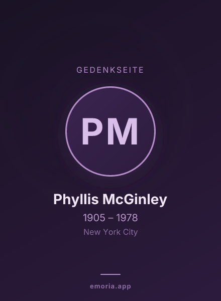 Gedenkportrait von Phyllis McGinley