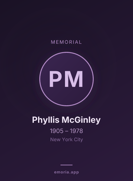 Memorial portrait of Phyllis McGinley