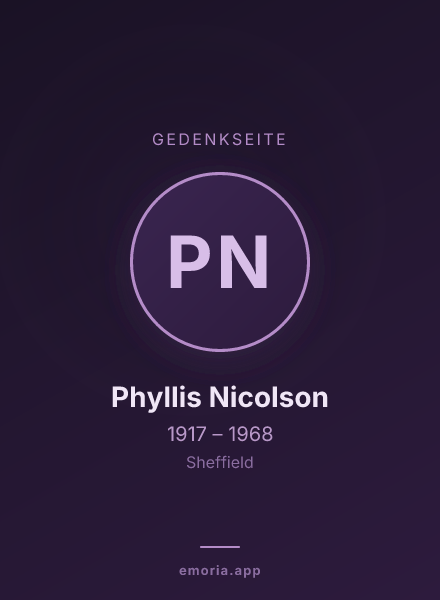 Gedenkportrait von Phyllis Nicolson