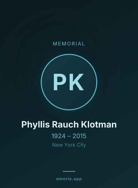 Memorial portrait of Phyllis Rauch Klotman
