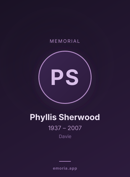 Memorial portrait of Phyllis Sherwood