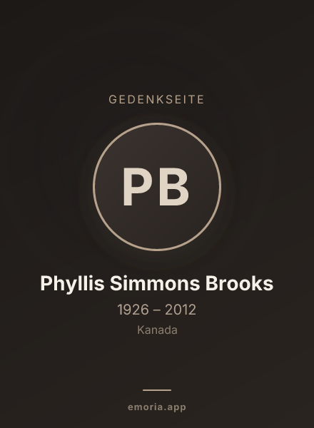 Gedenkportrait von Phyllis Simmons Brooks