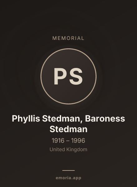 Memorial portrait of Phyllis Stedman, Baroness Stedman