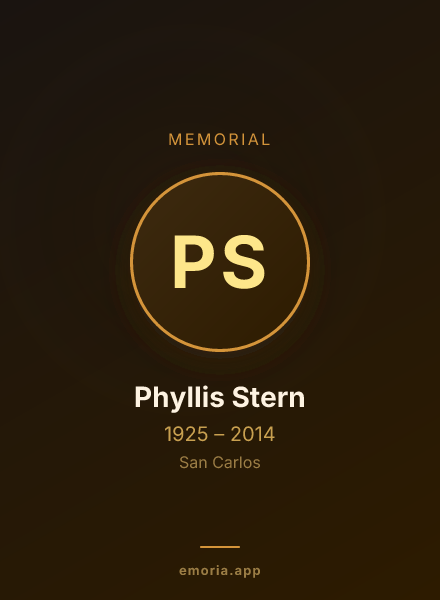 Memorial portrait of Phyllis Stern
