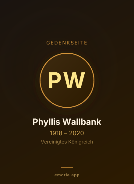 Gedenkportrait von Phyllis Wallbank