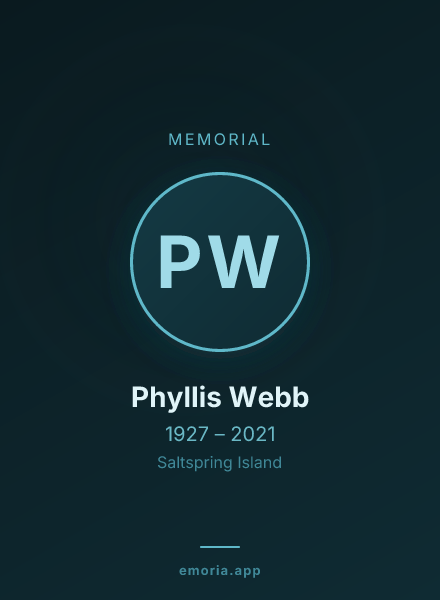 Memorial portrait of Phyllis Webb