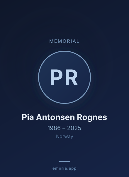 Memorial portrait of Pia Antonsen Rognes