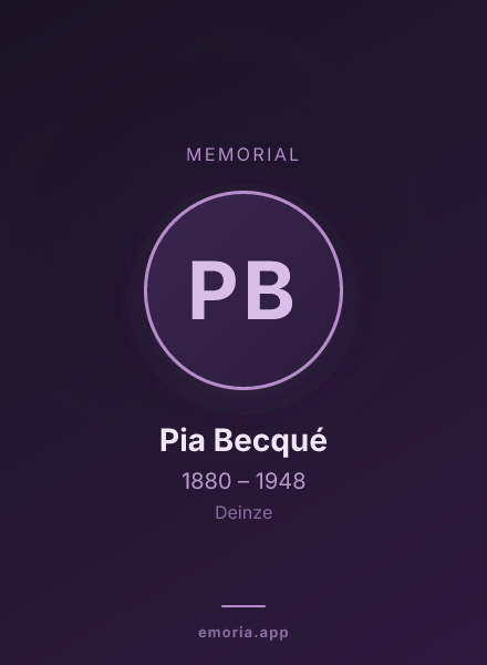 Memorial portrait of Pia Becqué
