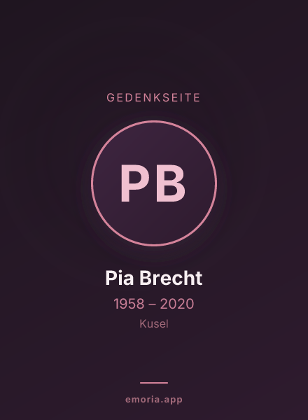 Gedenkportrait von Pia Brecht