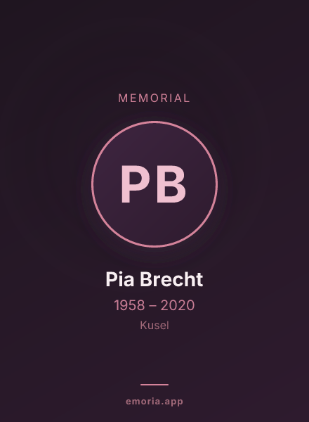 Memorial portrait of Pia Brecht