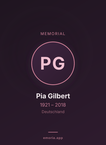 Memorial portrait of Pia Gilbert