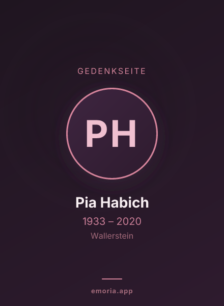 Gedenkportrait von Pia Habich