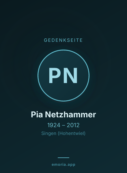 Gedenkportrait von Pia Netzhammer