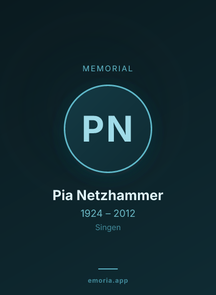 Memorial portrait of Pia Netzhammer