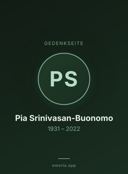 Gedenkportrait von Pia Srinivasan-Buonomo