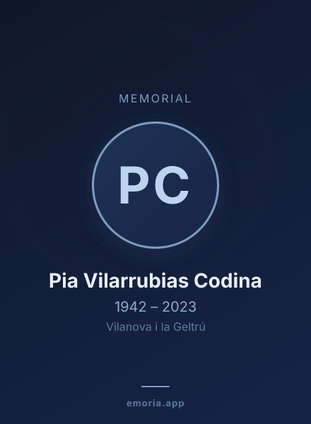 Memorial portrait of Pia Vilarrubias Codina