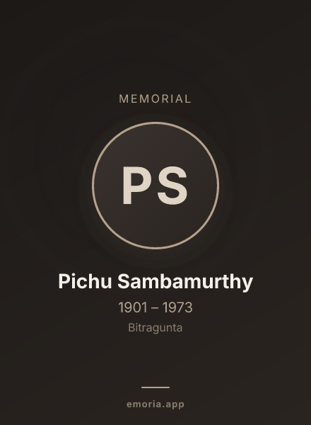 Memorial portrait of Pichu Sambamurthy