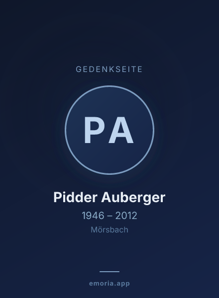 Gedenkportrait von Pidder Auberger